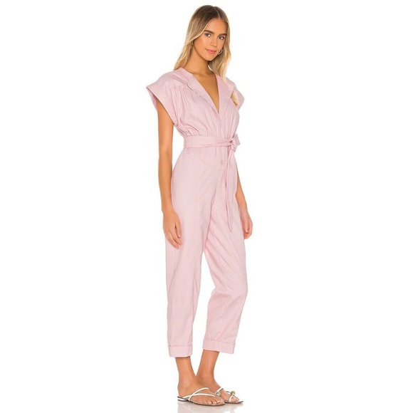 Tularosa Amanda Jumpsuit Blush Pink Tie Waist Revolve - Picture 2 of 6